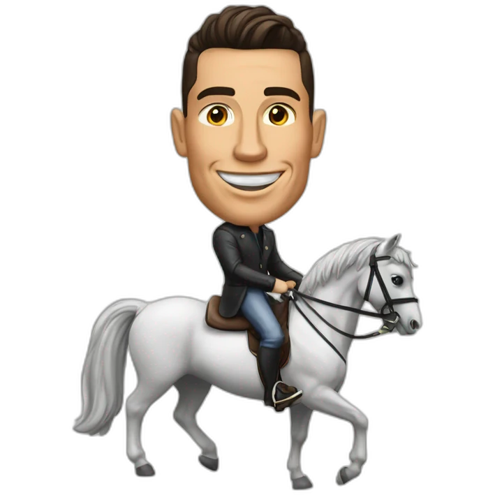 Cristiano ronaldo sur un cheval emoji
