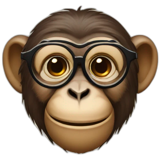 Monkey with glasses emoji
