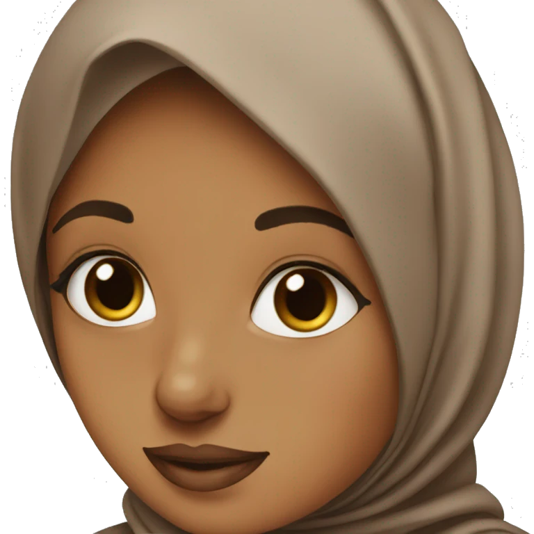 brown hijabi with makeup emoji