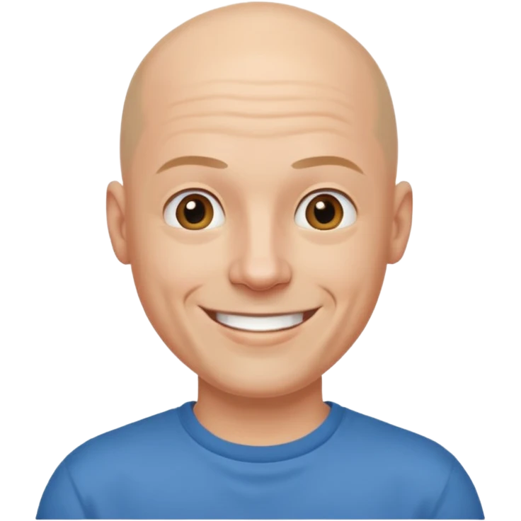 bald man with t shirt emoji