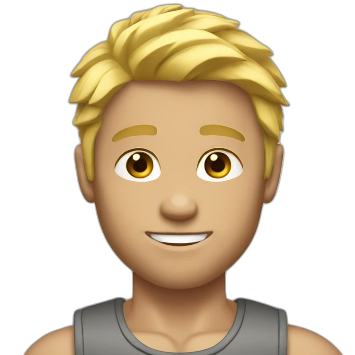 Muscular boy blond hair  emoji