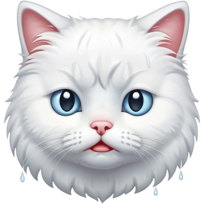 Crying white cat emoji