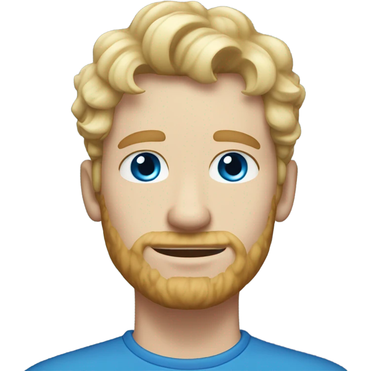 short curl blonde 30yo man blue eyed pale skin raised hand emoji