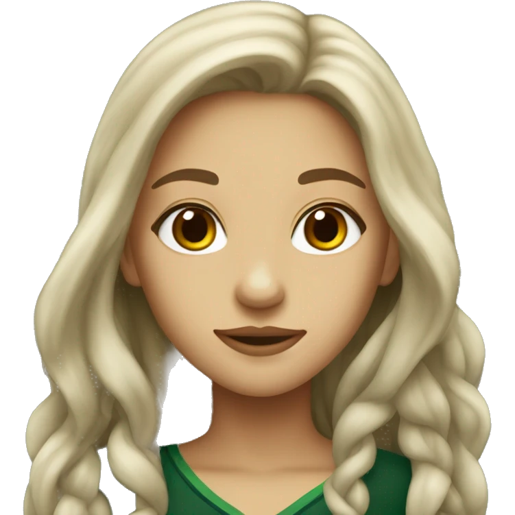 Slytherin girl with brown long hair emoji