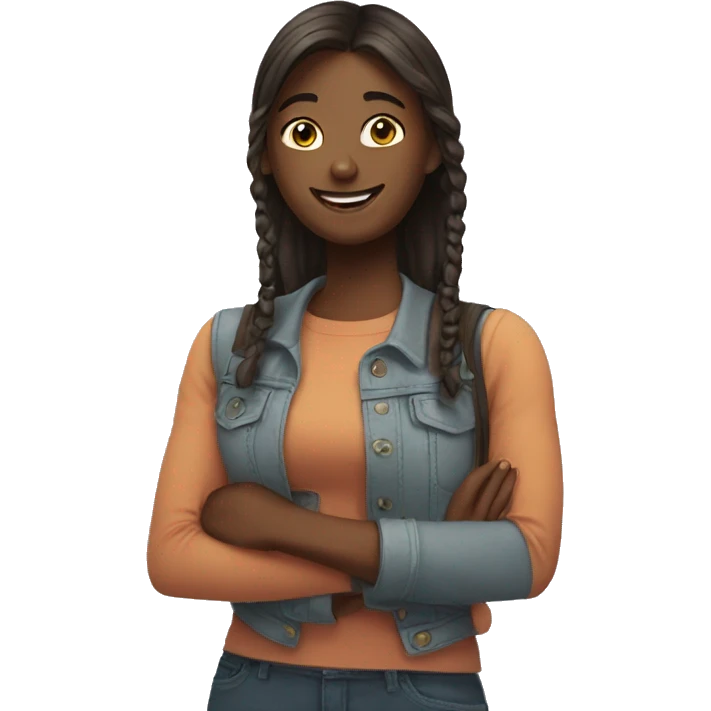 girl thanking her friend emoji