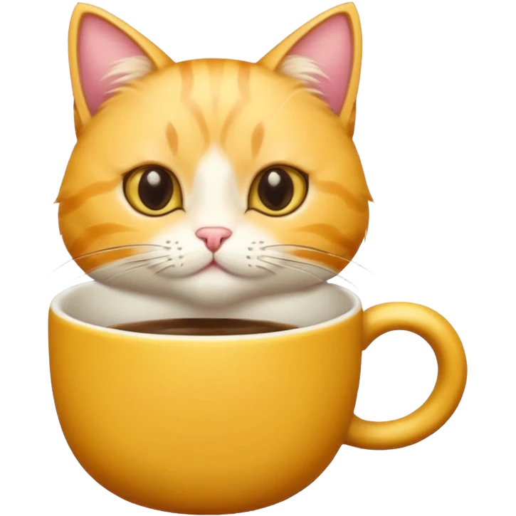 Yellow cat drinking coffee  emoji
