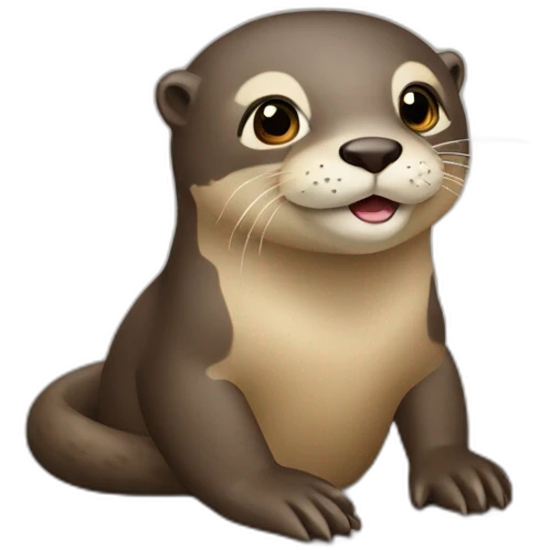 Loutre sur un castor emoji