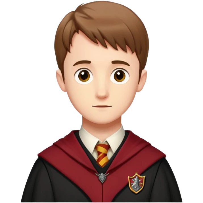 sean biggerstaff is Oliver Wood  in harry potter, wear hogwarts gryfindor uniform emoji