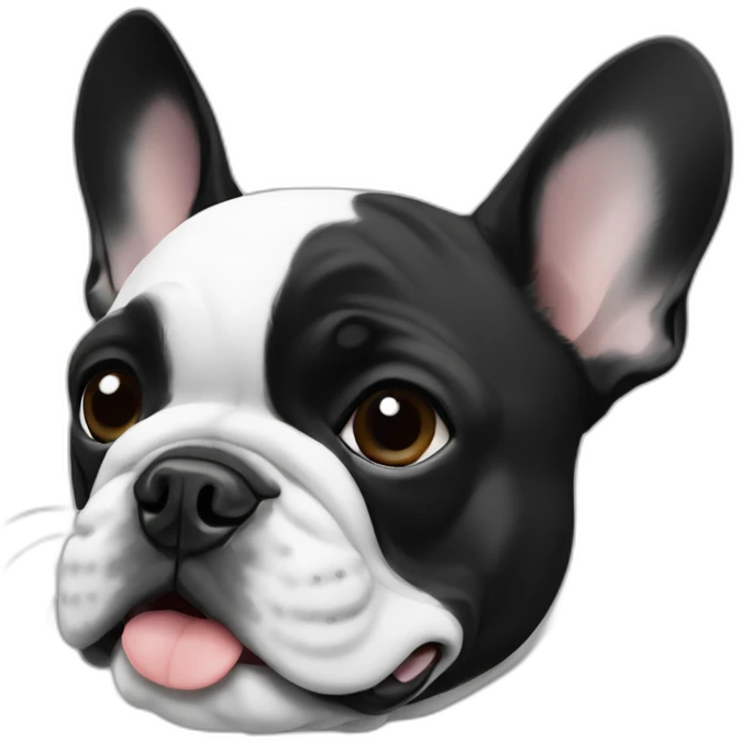 French-bulldog-Black and white emoji