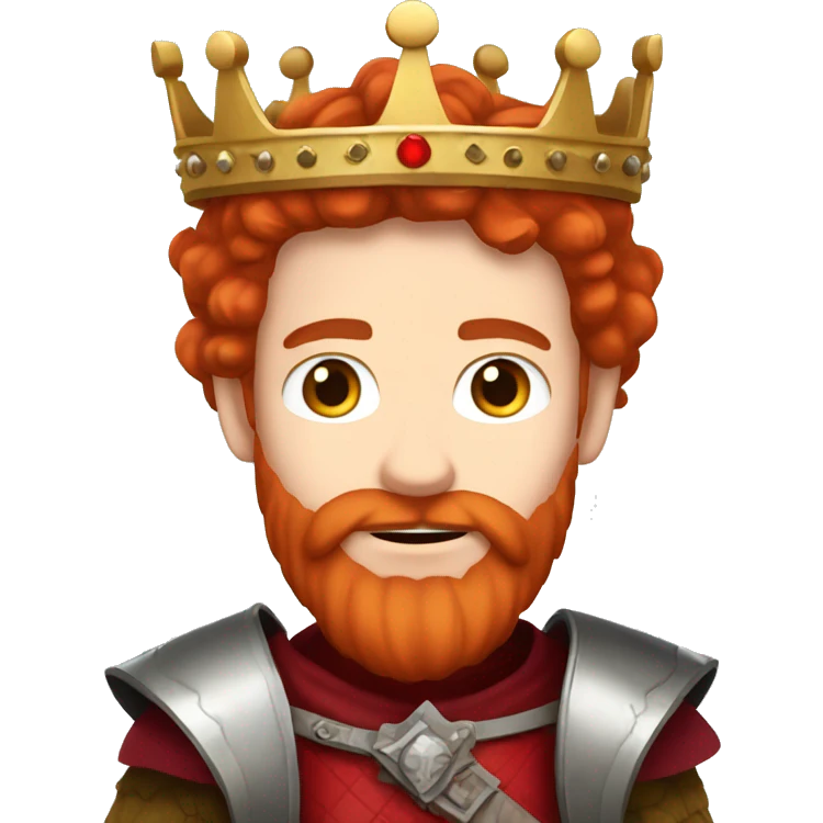 PRINCE WITH WHITE SKIN, RED HAIR, WITH A RED BEARD, WITH A PRINCE'S CROWN, WITH A PRINCE'S MEDIEVAL CLOTHING emoji