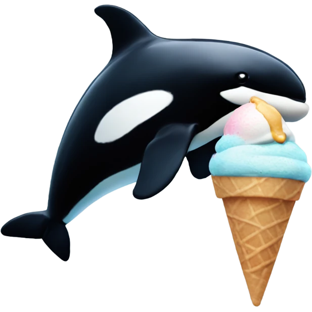 Orca with an ice cream emoji