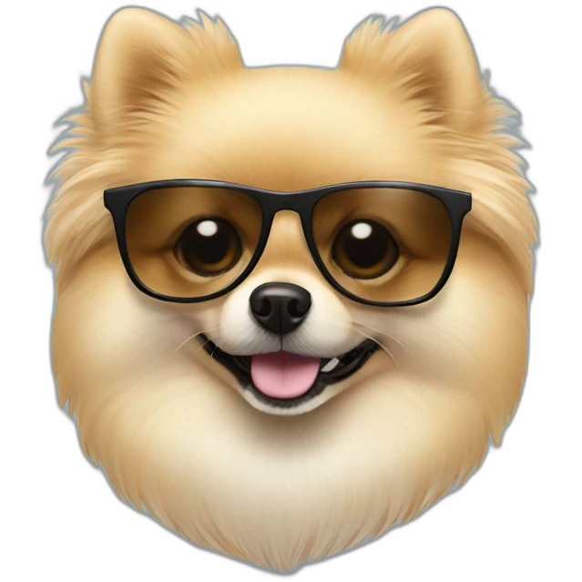 cream pomeranian with sunglasses emoji