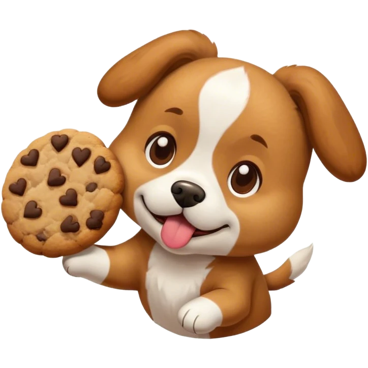 Dog giving flying kiss as cookie emoji emoji