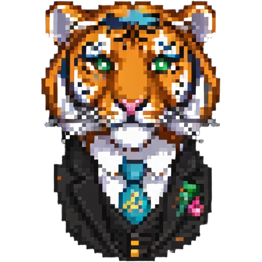 Tiger with a monocle emoji