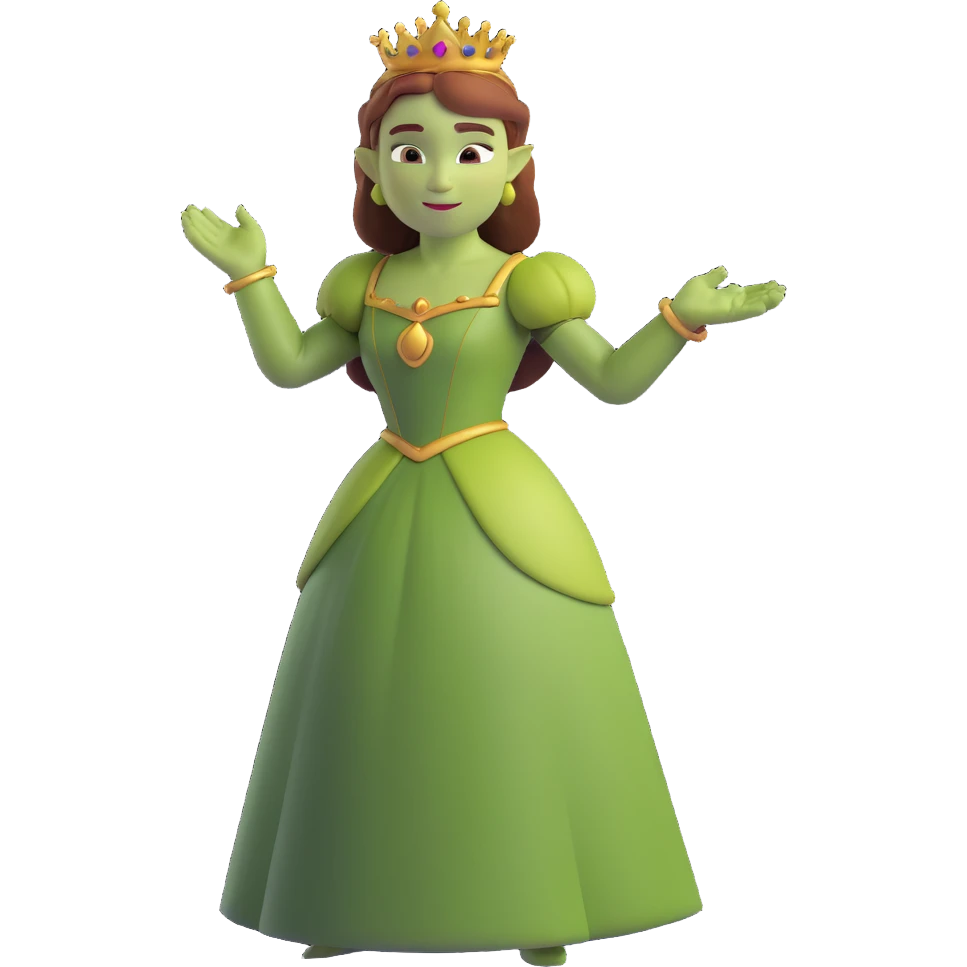 Princess Fiona in action pose, ready for adventure emoji