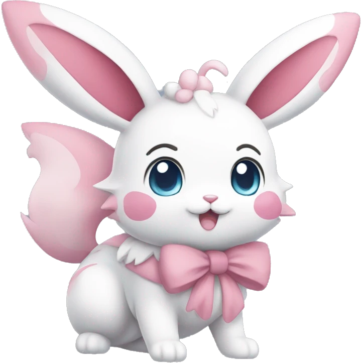 Kawaii Sylveon-Bunny-Pokémon full body emoji