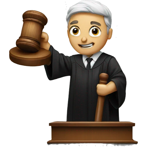 A JUDGE HOLDING A GAVEL emoji