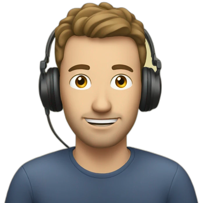 european guy recording a podcast emoji