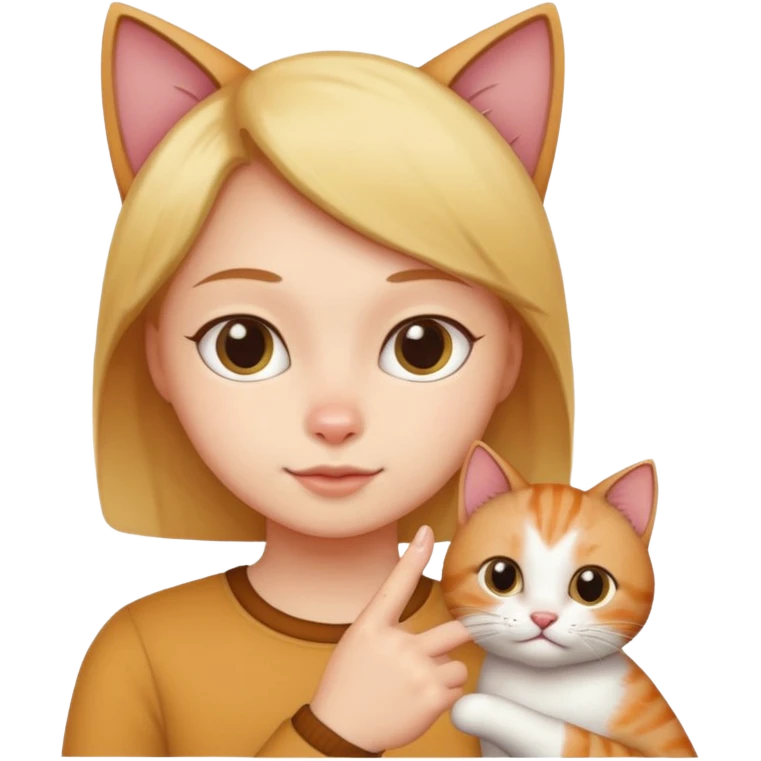 Putting finger in cat emoji