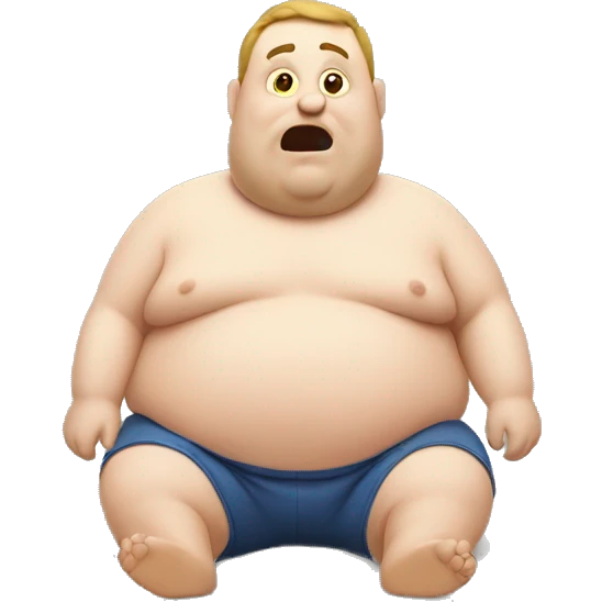 Fat man eating emoji