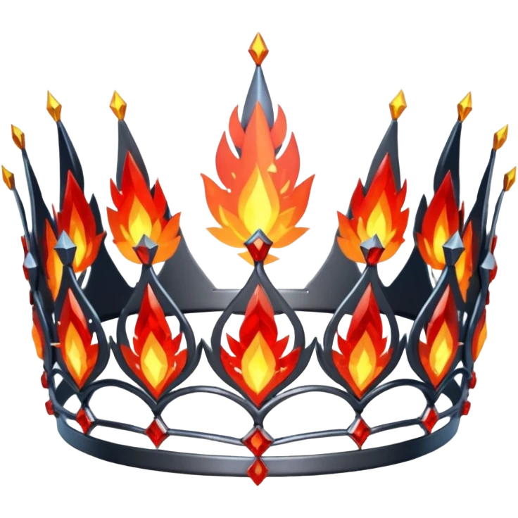 fantasy magic tiara of fire and ash low poly emoji