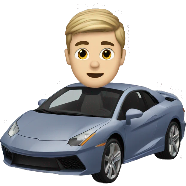 Justin Bieber driving a car￼ emoji