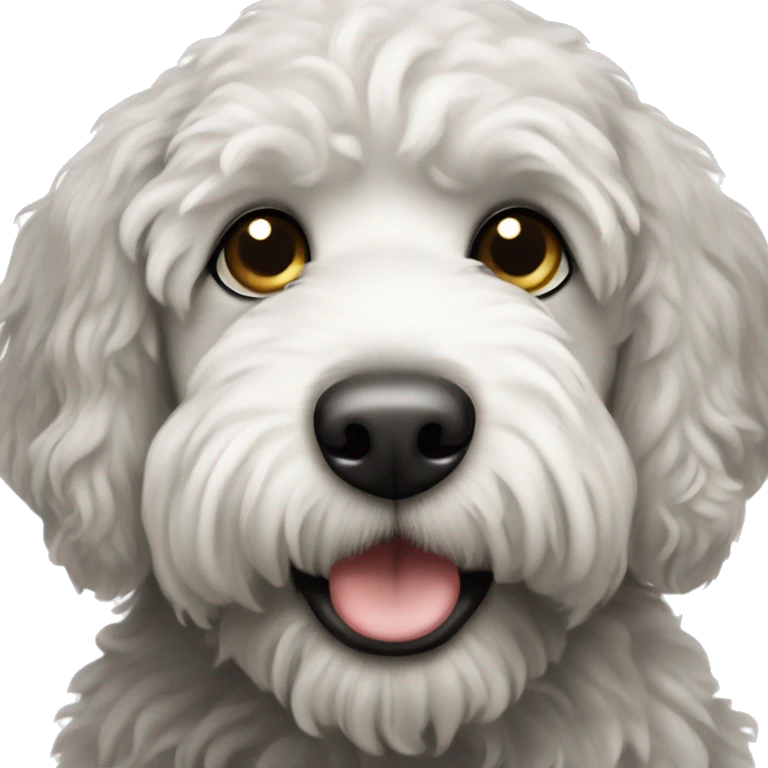Black and white labradoodle emoji