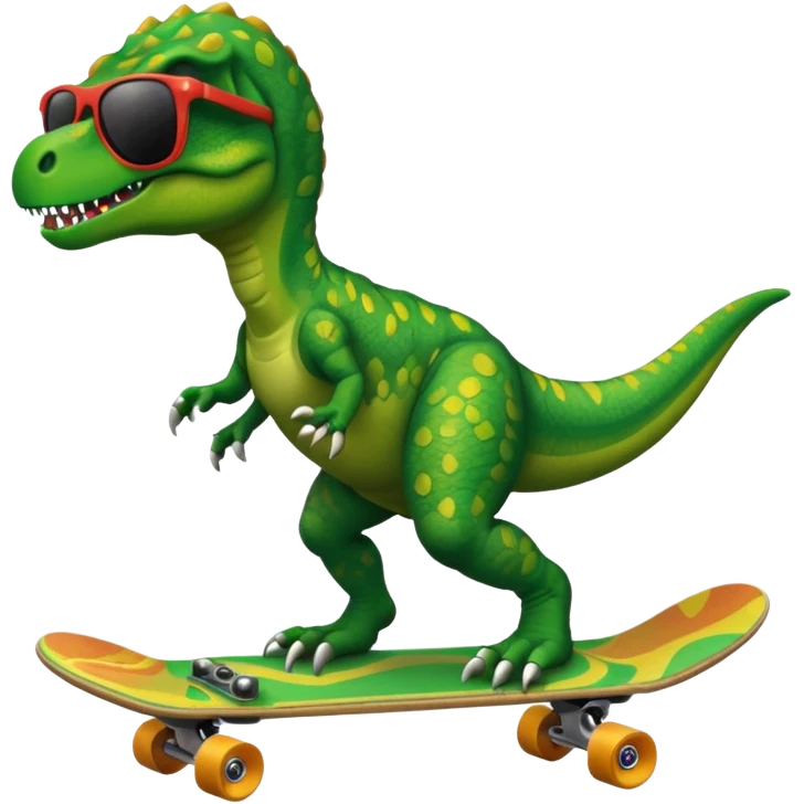 T rex riding a skateboard with sunglasses  emoji