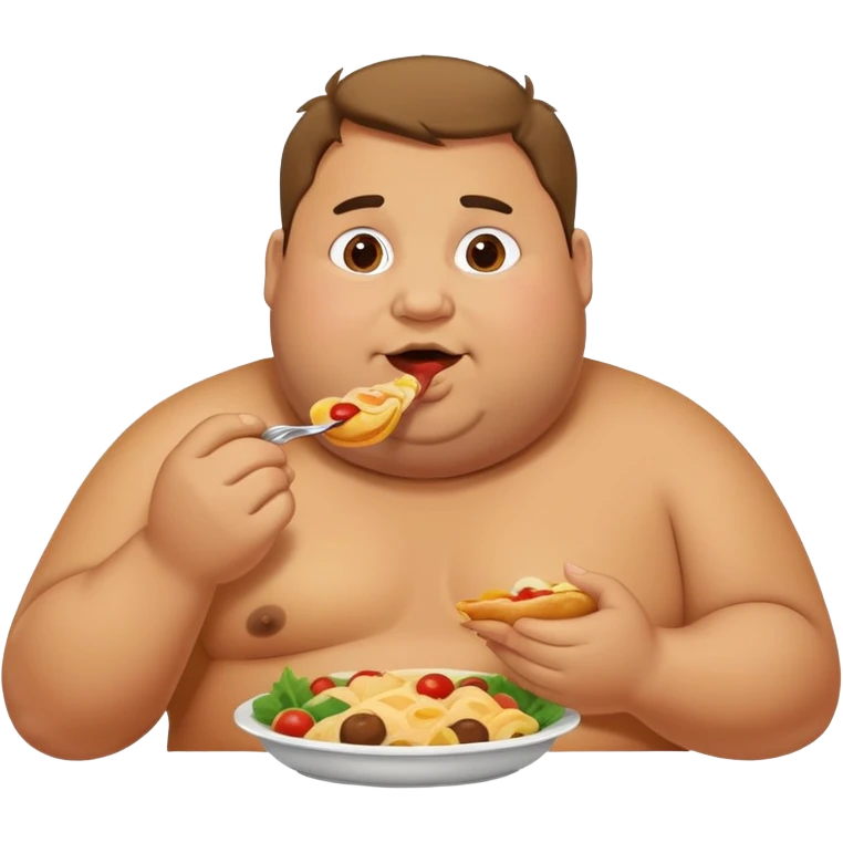 Fat guy eating food emoji
