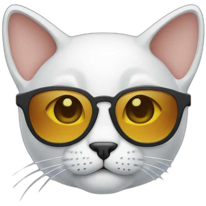 a blue kawaï cat round ears wearing sunglasses emoji