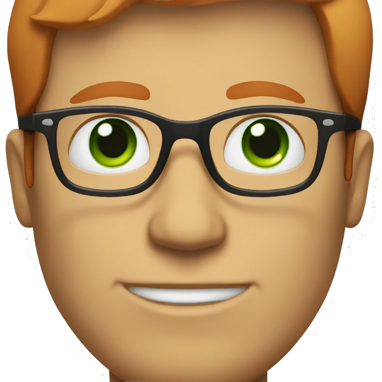 red hair white man with glasses green eyes emoji