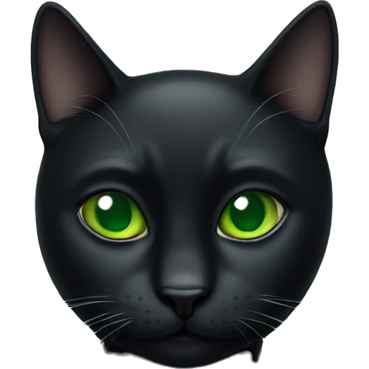 A black cat with green eyes  emoji