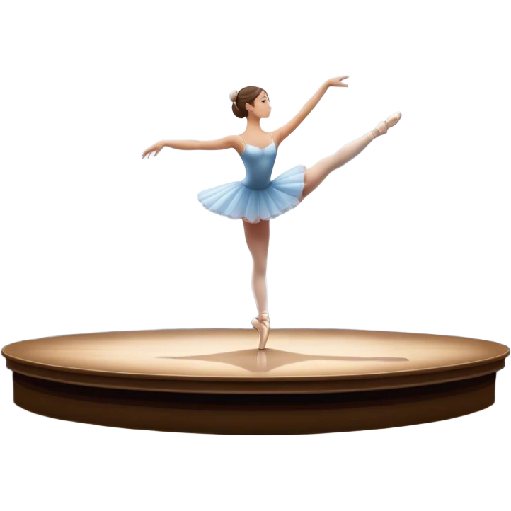 Icon for Ballet: a theater stage with silhouette of a ballerina in an elegant pose, surrounded by spotlight and stage lights. The icon should convey the grace and beauty of ballet, with focus on the dancer and the dramatic lighting. Transparent background. emoji