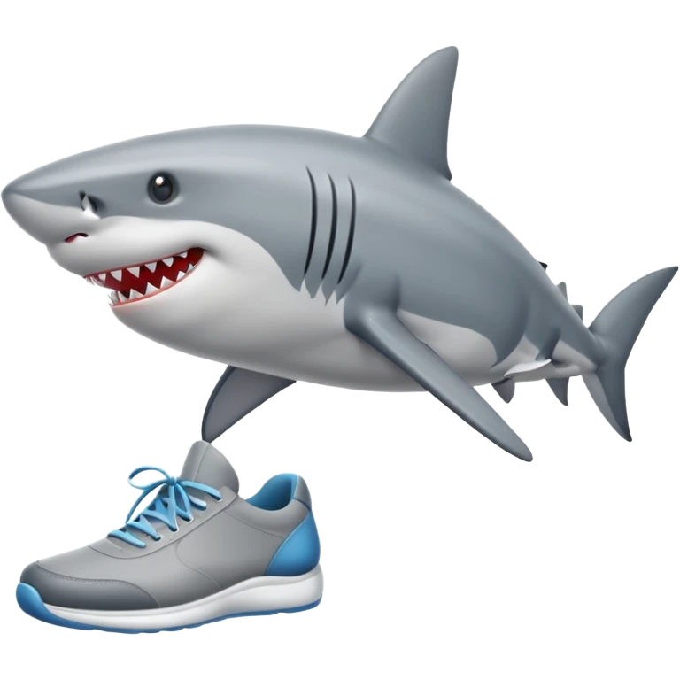 A shark wearing shoes emoji