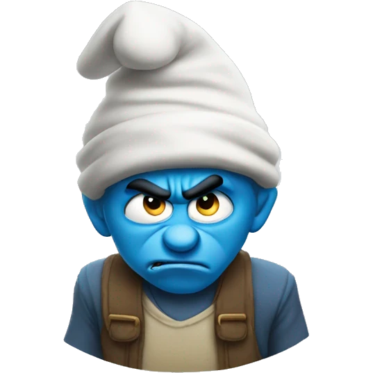Smurf angry emoji