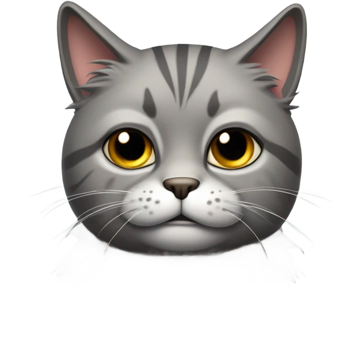 Drunk angry gray cat emoji
