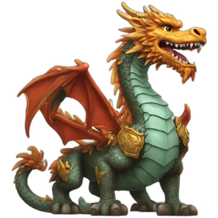 Chingiz Khan on a dragon emoji
