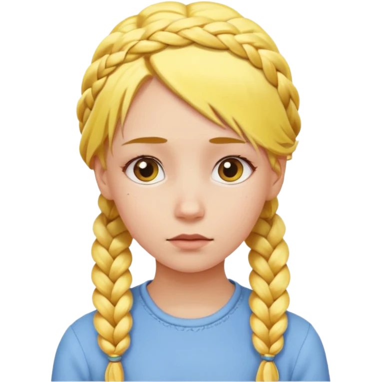 sarı saçlı örgülü düşünen bir kız  emoji