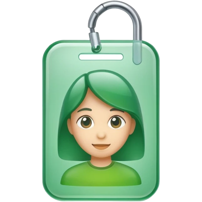 green colored photo ID emoji