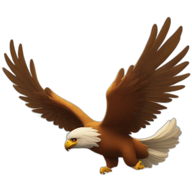 an aigle flying with his son to the skies emoji