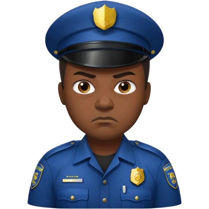 Black angry police man emoji