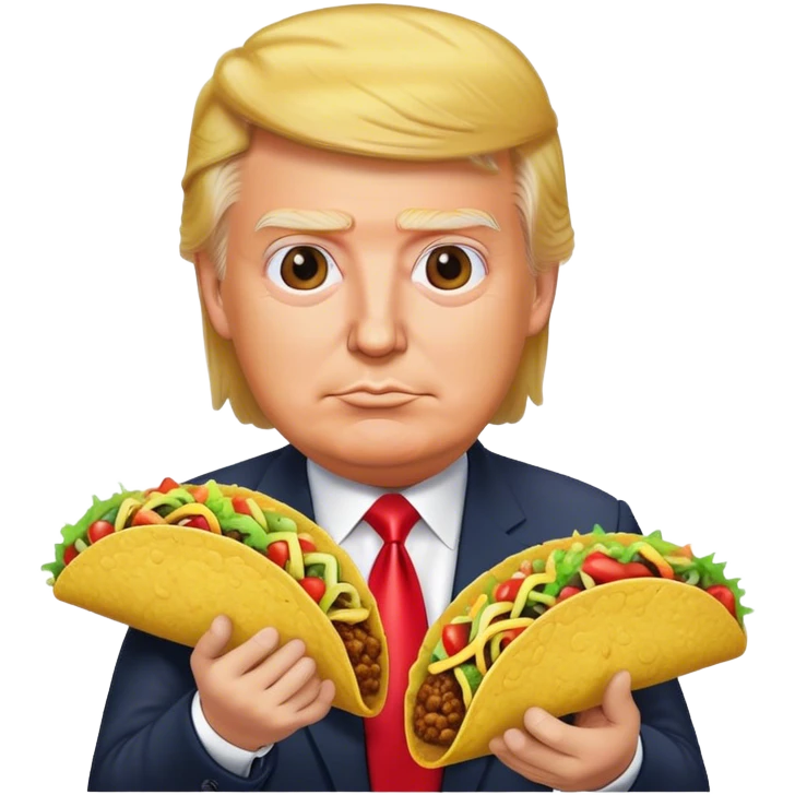 Trump holding a taco emoji