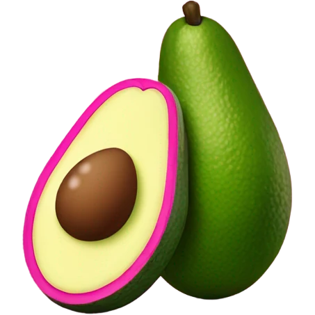 Hot pink avocado with seed emoji
