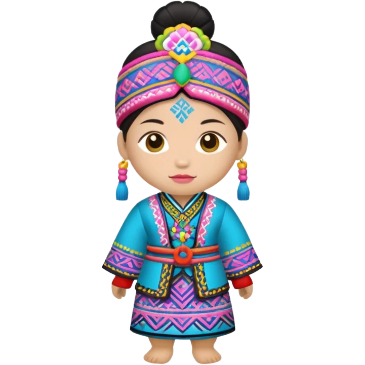 Labubu dressed in Hmong clothes emoji