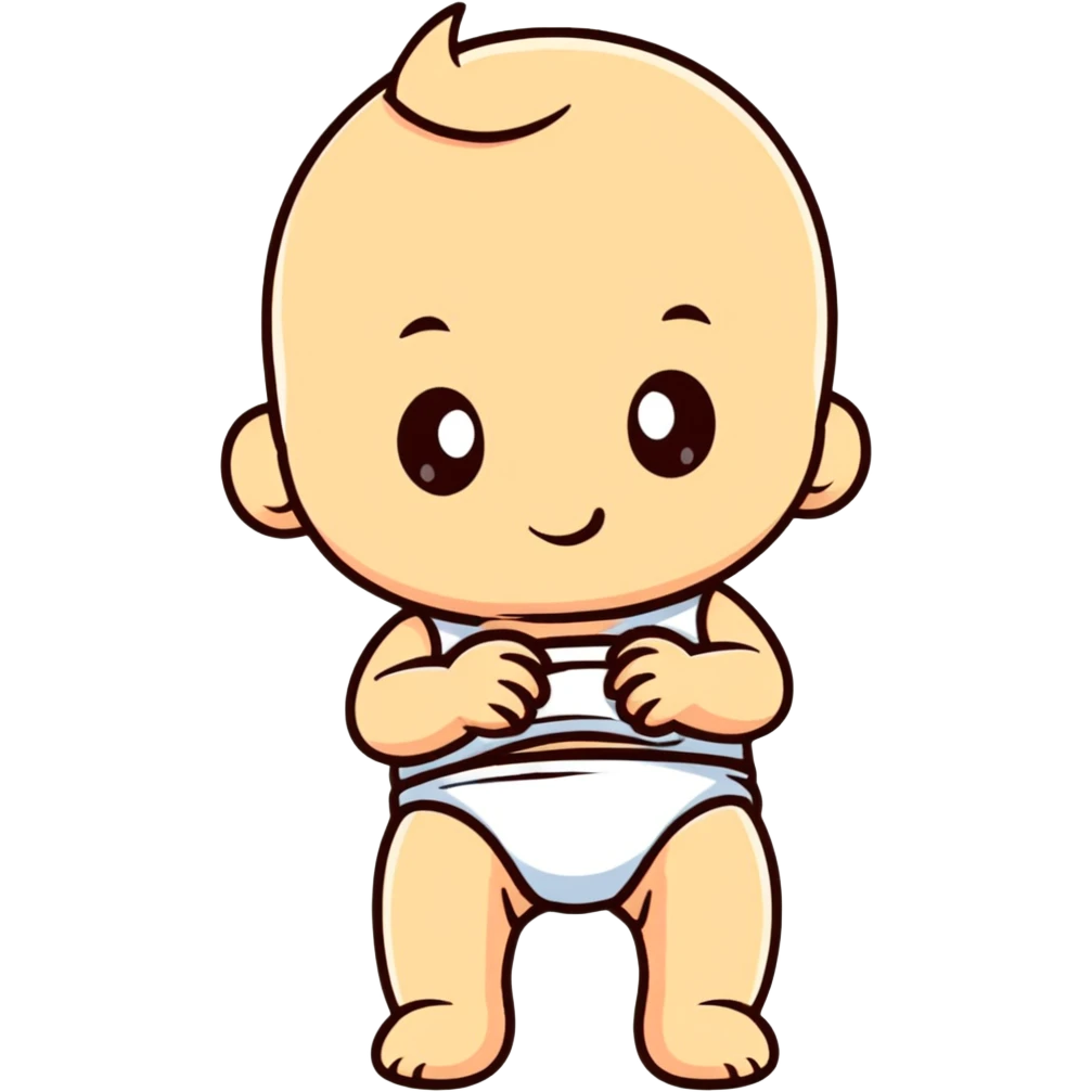 baby standing with back facing, wearing a diaper emoji