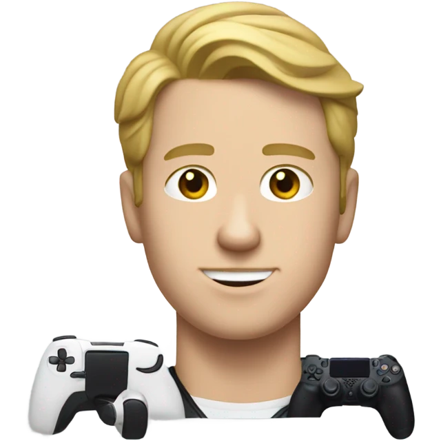 White guy playing the ps5 emoji