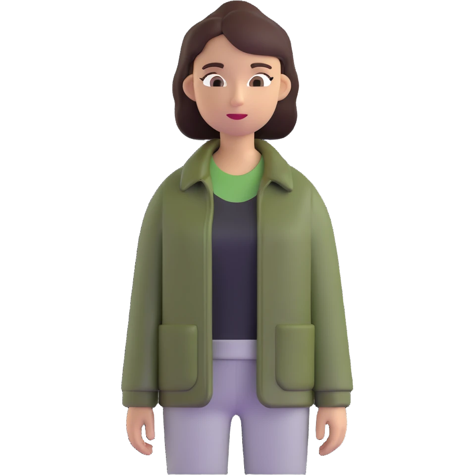dark olive green jacket over a lighter green top emoji