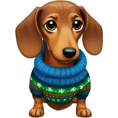 dachshund with ugly sweater  emoji