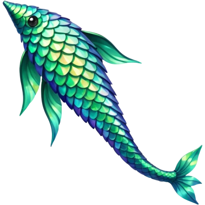 green aqua coloured siren tail only emoji
