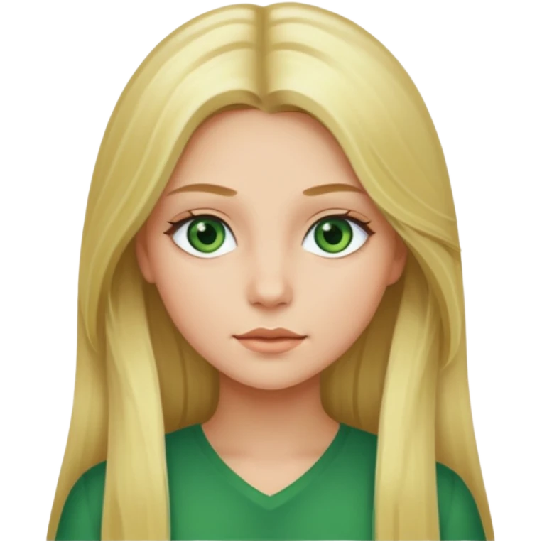 Blonde Long hair girl green eyes emoji